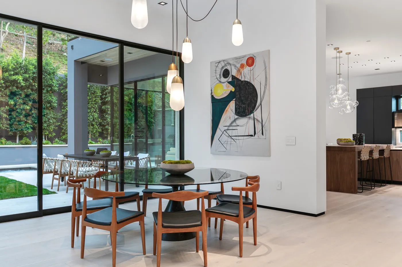 Dining area by the garden doors