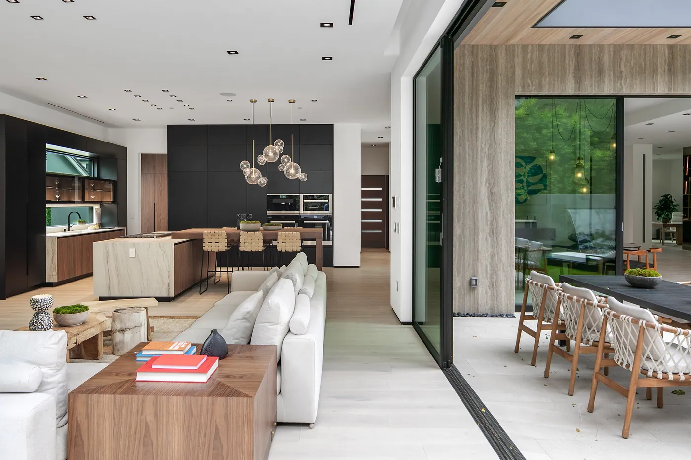 Family room and kitchen