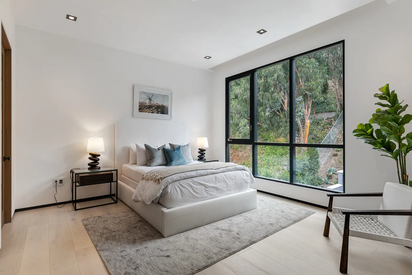Bedroom facing the trees