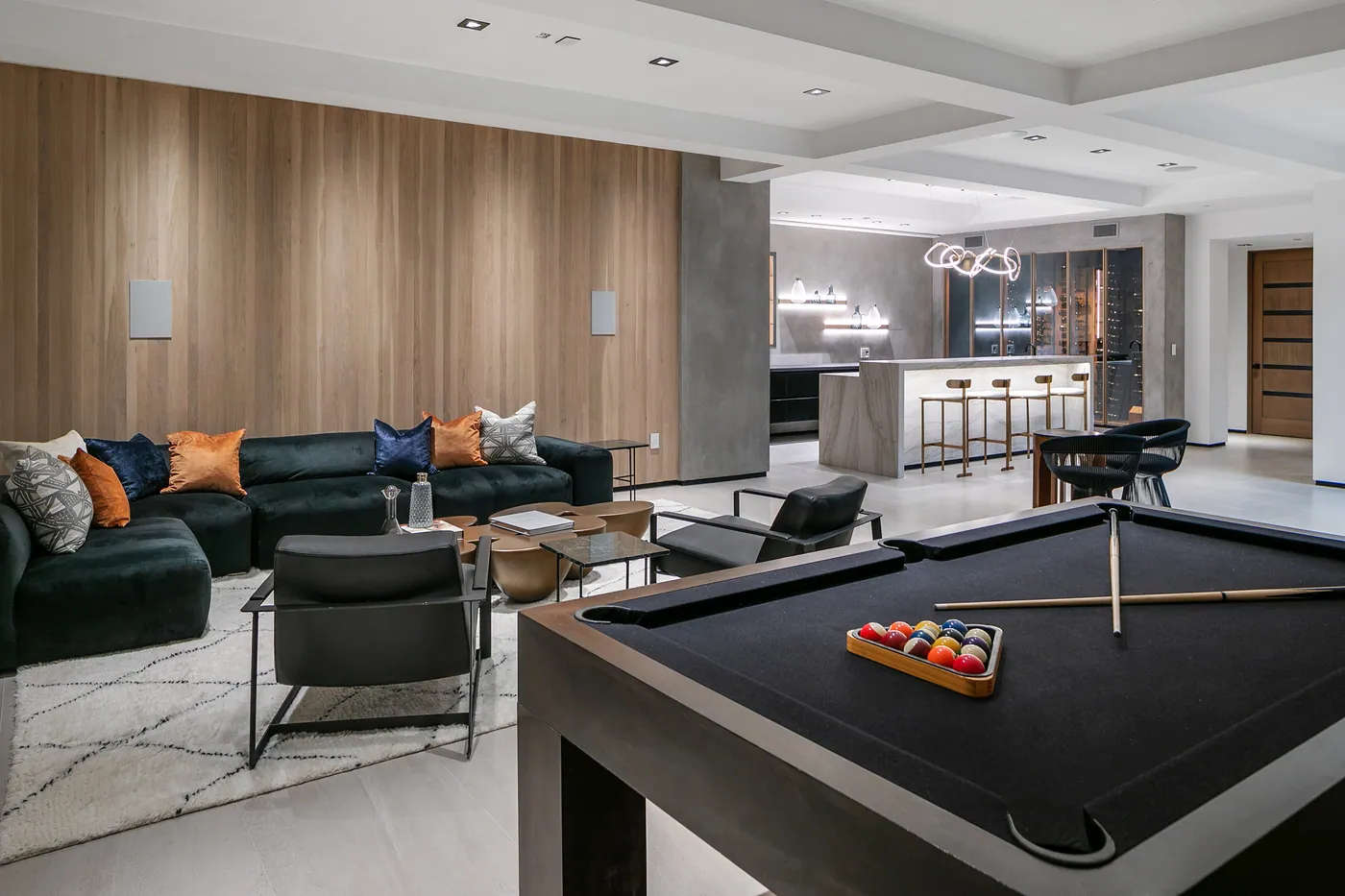 Game room with pool table