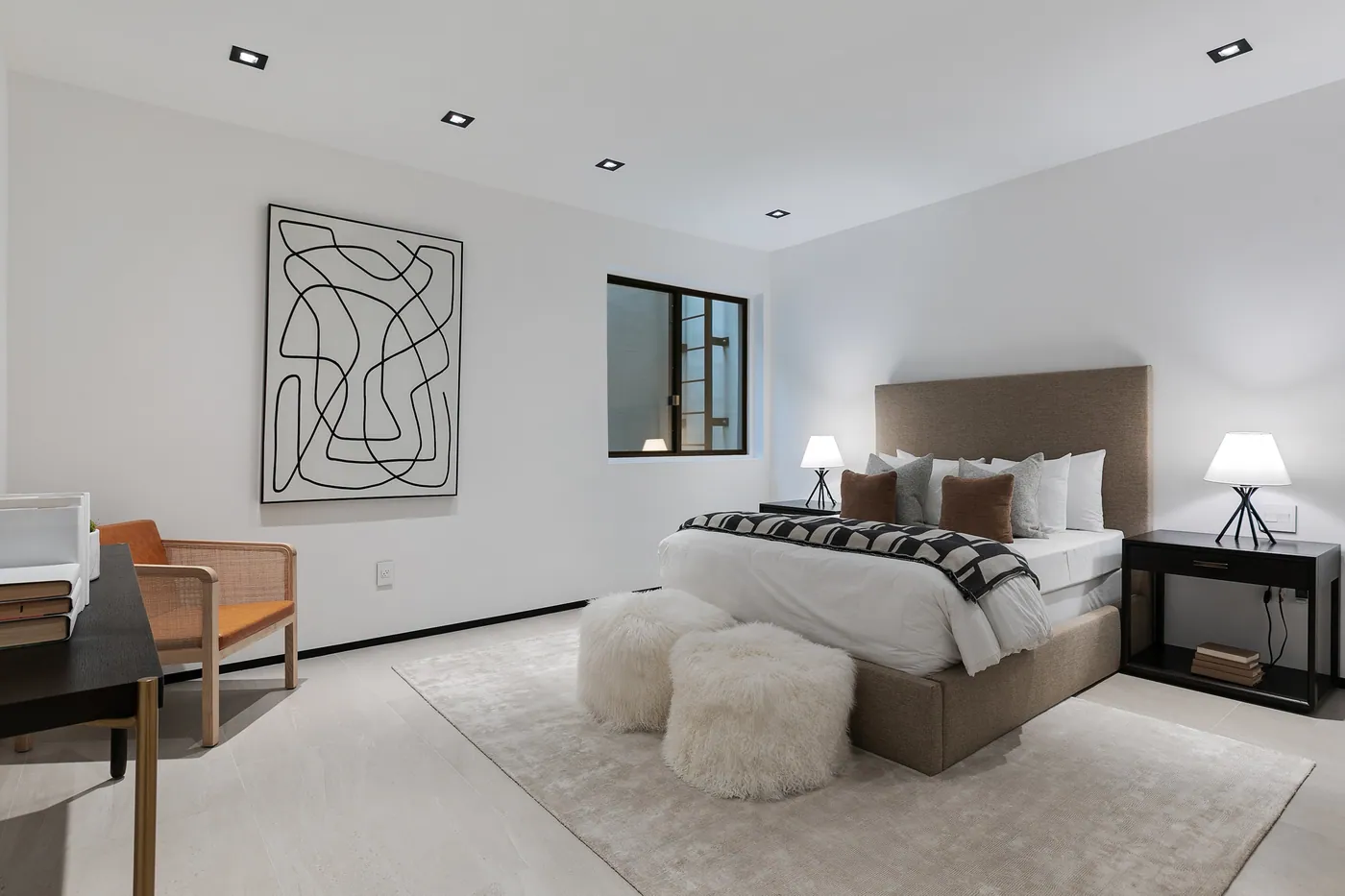 Bedroom with lounge chair