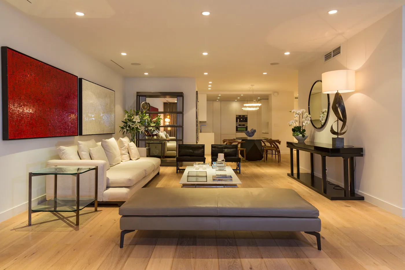 Living room in warm neutrals