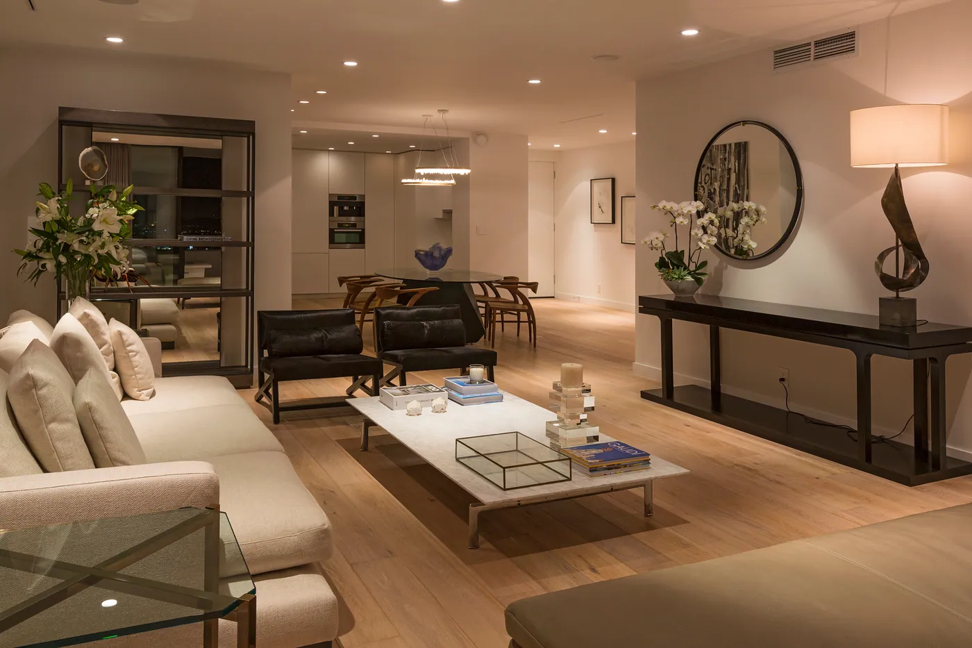 Living room and dining beyond