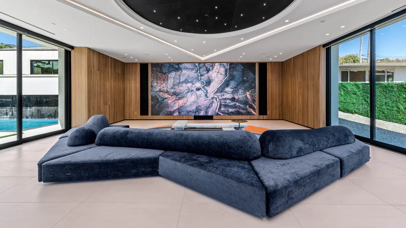 Media lounge under a star ceiling