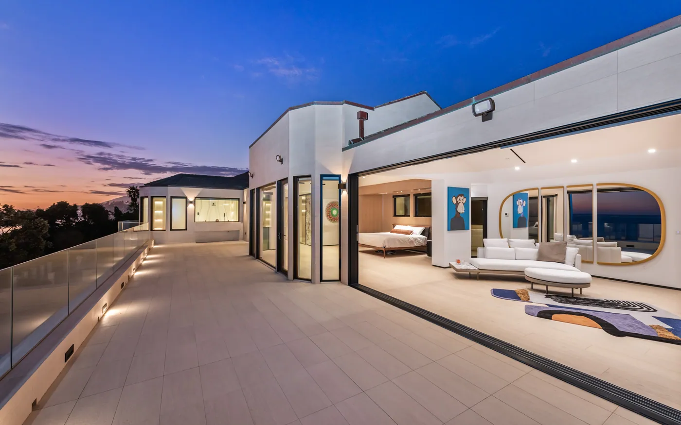 Upper terrace at sunset