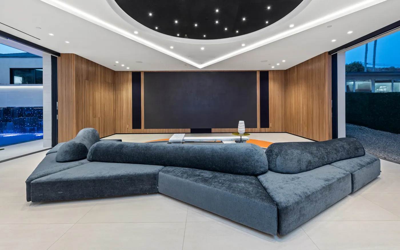 Sofa and star ceiling at night
