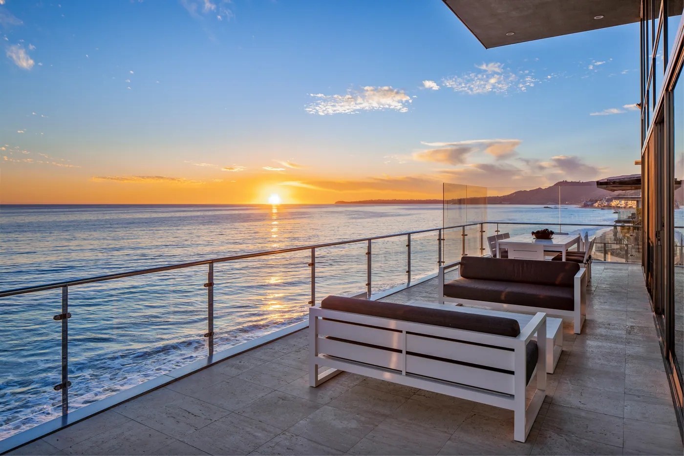 Terrace lounge at sunset