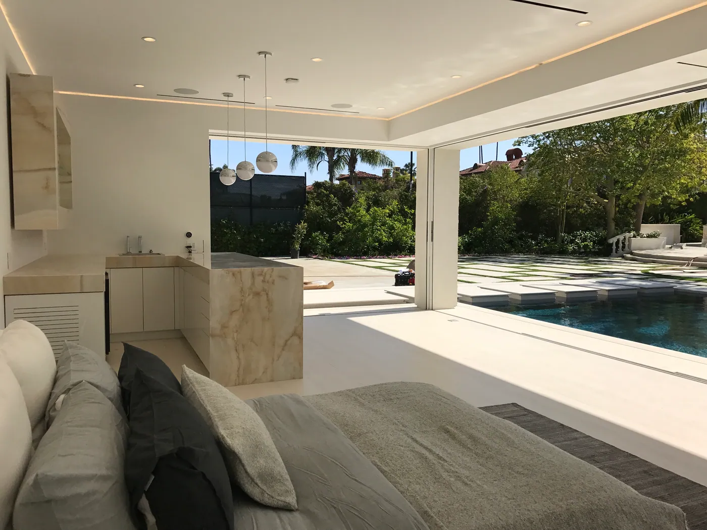 Pool house bedroom