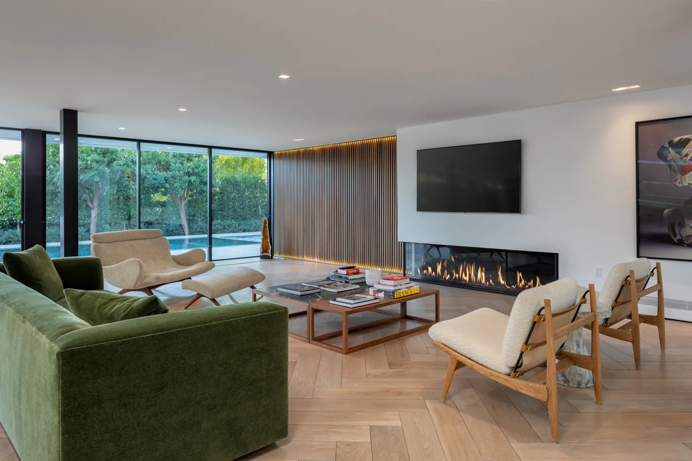 Living room open to the garden
