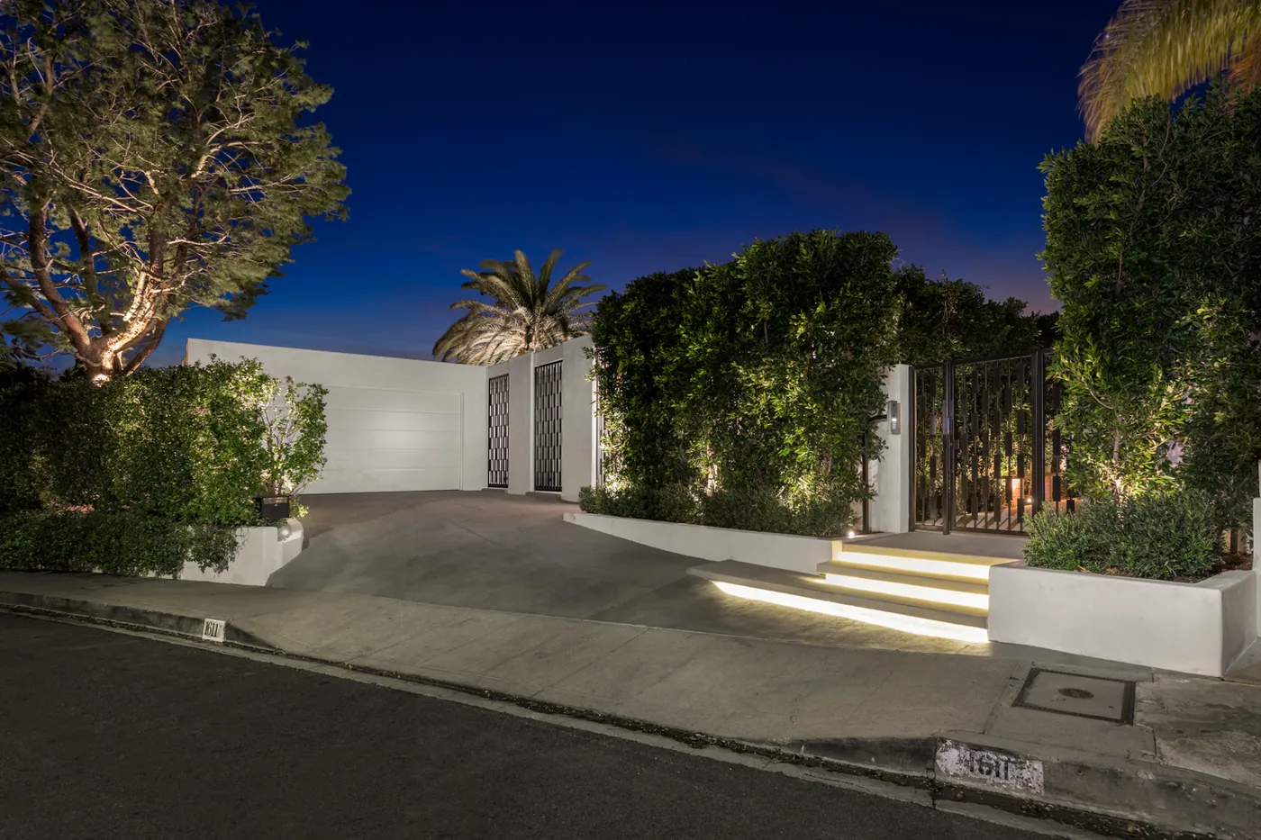 Front of the house at night
