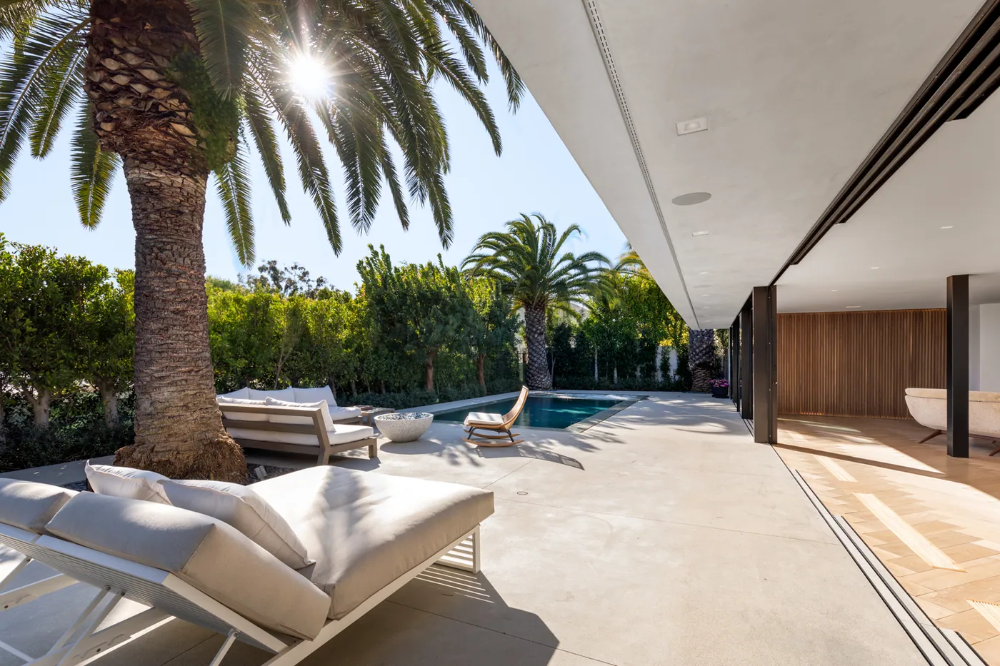 Pool terrace with loungers